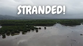 STRANDED!!! STUCK FOR HOURS ON A MUD BANK! WE HAD TO EAT OUR CATCH! Handline Fishing In Trinidad