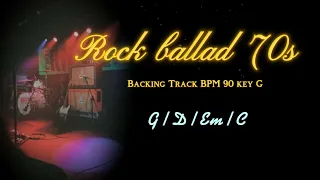 Rock ballad 70s Backing Track BPM 90 key G