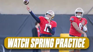 Watch Notre Dame spring football practice: Tyler Buchner making his case for QB1 over Sam Hartman? 👀