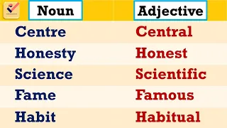 Adjectives - Nouns : 300+ most important Noun and Adjective words | Formation of Adjective from Noun