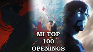 MI TOP 100 OPENINGS FAVORITOS DEL ANIME 😳