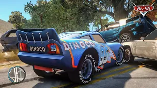 Crazy Rayo Lightning McQueen Dinoco Car Crashes Ep.73 - GTA 4