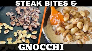 Garlic Steak Bites on the Griddle with CREAMY Gnocchi - FAVORITE GRIDDLE RECIPES of All Time?!