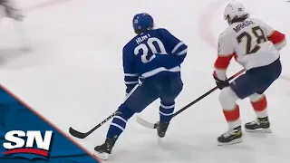 Dryden Hunt Goes Hard The Net Against Panthers For First Goal As A Maple Leaf