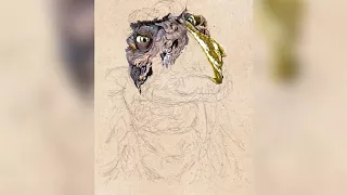 Timelapse Digital Drawing of The Chamberlain Skeksis in Dark Crystal