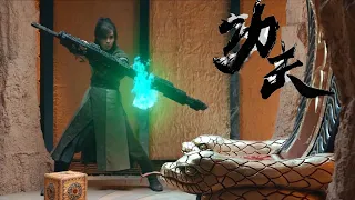 Kung Fu Movie!Kung fu boy accidentally absorbs "Green Lotus Core Flame,"greatly enhancing his skills