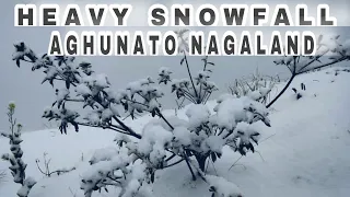 Heavy Snowfall ❄️🌨️ in Aghunato town high altitude Northeast Nagaland