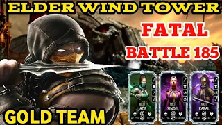 elder wind tower | fatal battle 185 | with gold team | easy win | best talent tree | mk mobile.