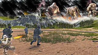 SPECIAL FORCES RUSH TO THE AID OF ALPHA TREX CORNERED BY SAURON - Epic Battle Simulator 2 - UEBS 2