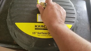 Cleaning the nozzle of Karcher 15-Inch Pressure Washer Surface Cleaner