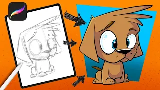 Let's Draw a Puppy...Procreate Cartoon Tutorial: From Sketch to Finished Design!