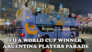 FIFA World Cup Winner Argentina Team Players Parade Lusail Boulevard Street