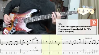 The Beatles - Now And Then BASS COVER + PLAY ALONG TAB + SCORE PDF