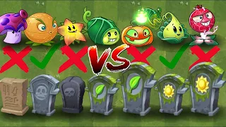 PvZ2 Challenge - How Many Plants Can Defeat 7 Different Gravestone Using Only 1 Plant Food?