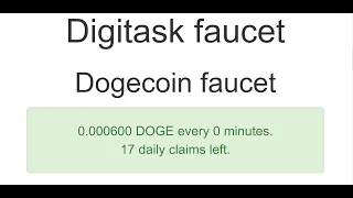 Digitask faucet - Dogecoin faucet 0.000600 DOGE every 0 minutes.