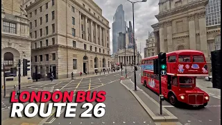 LONDON Bus Ride 🇬🇧 - Route 26 - Journey to East London from Central London's Waterloo Station