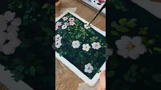 ✨easy wild rose painting- New gouache paints 🌹