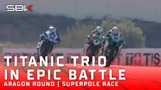 Aragon Superpole Race final lap titanic trio showdown 💥 | #AragonWorldSBK