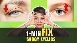 1 Minute Eye Exercises For Droopy Eyelids/ 2 Exercises to Tighten and Lift SAGGY EYELIDS