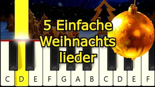 5 Sehr Einfache Weihnachtslieder auf Klavier - Piano tutorial