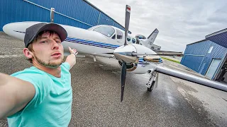 Extremely Heavy Rain & Lightning Takeoff!! | Pilot Vlog #1 | Cessna Turboprop Conquest 1