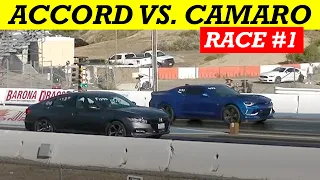 2020 Honda Accord Sport 2.0T vs. 2017 Camaro V6: Race #1