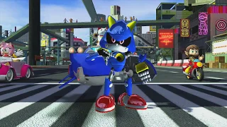 Sonic and SEGA All Stars Racing (Xbox 360) - Single Race - Shibuya Downtown (Metal Sonic)