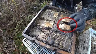 I sank into the swamp and  found rifles and boxes of ammunition, searching with metal detector