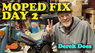 Moped restoration, Day Two on Derek Does.