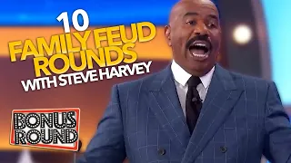 10 STEVE HARVEY Family Feud Rounds - Questions & Answers!