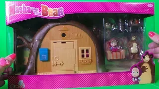 UNBOXING MASHA AND THE BEAR  BEAR'S HOUSE PORTABLE PLAY SET & STORY WITH MASHA AND THE MAGIC TRUNK