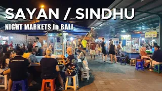 [4K] Bali Night Market Tour - Sayan Night Market in Ubud & Sindhu Night Market in Sanur