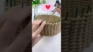 DIY: Como fazer uma cesta ecológica com corda de sisal e materiais reciclados. BAIXO CUSTO!!!!