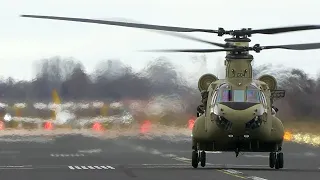 [4K] CH-47 Chinook and NH90 Helicopter; Prepare; Start Up and Take off at MVK De Kooy