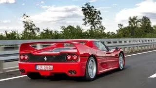 Ferrari F50 on German Autobahn - loud acceleration! HD