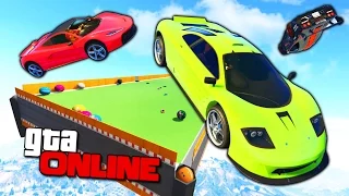 БИЛЬЯРДНЫЙ СКИЛЛ ТЕСТ НА ОГРОМНОМ СТОЛЕ С ШАРАМИ В GTA 5 ONLINE ( ГТА 5 ГОНКИ )