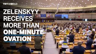 Zelenskyy receives standing ovation of more than one minute at EU parliament special session