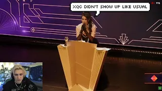 xQc reacts to Getting Called out at Streamer Awards