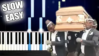 Coffin Dance - SLOW EASY Piano Tutorial by PlutaX