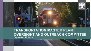 September 17, 2020 - Transportation Master Plan Oversight and Outreach Committee Special Meeting