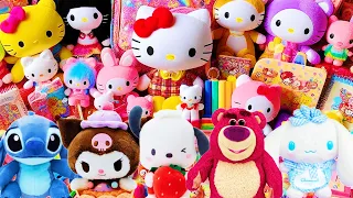 unboxing Mystery Box with prizes of cinnamoroll plushie, Kuromi stationery, cute Sanrio character