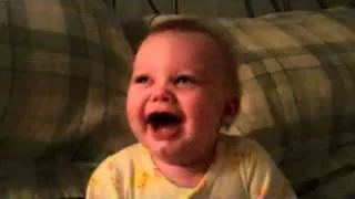Baby laughs so hard he cries!