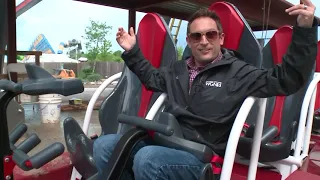 First look at the MAXX FORCE COASTER TRAINS at Six Flags Great America!