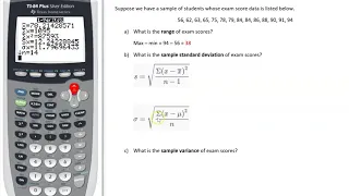 Finding Range, Standard Deviation, and Variance with Your TI83 or TI84