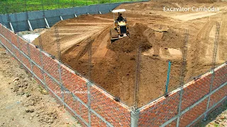 Good Project Filling Sand In The Fence By 25 Ton Dump Truck Vs 5 Ton Dump Truck Unloading Dirt