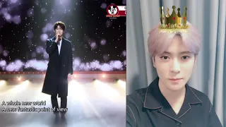 SM Rookies Jaehyun 2015 and NCT's Jaehyun 2019 singing "A Whole New World"