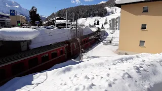Switzerland, Samedan, Rhätische Bahn, 2021, February