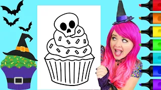 Coloring a Halloween Cupcake