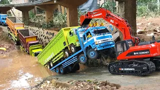 KETENGGAK DI TANJAKAN ‼️🔥 RC TRUK FUSO SUPER GREAT DAN HINO RANGER GA KUAT NANJAK RC EXSAVATOR