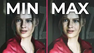 Resident Evil 2 Remake – PC 4K Min vs. Max Graphics Comparison Frame Rate Test 1080p